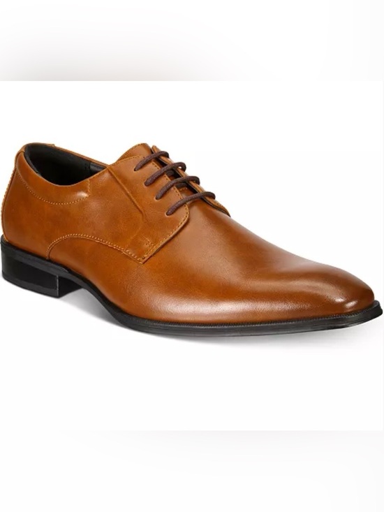 Alfani Other - NIB [Alfani] Andrew Plain Toe Derbys Casual Dress Shoes Dark Tan Brown Men's 9